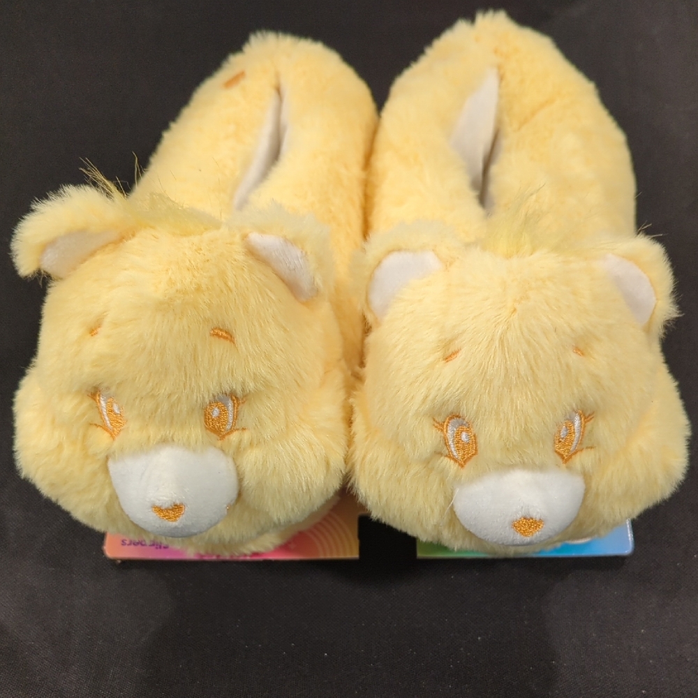 NWT Care Bear Yellow Plush Slippers